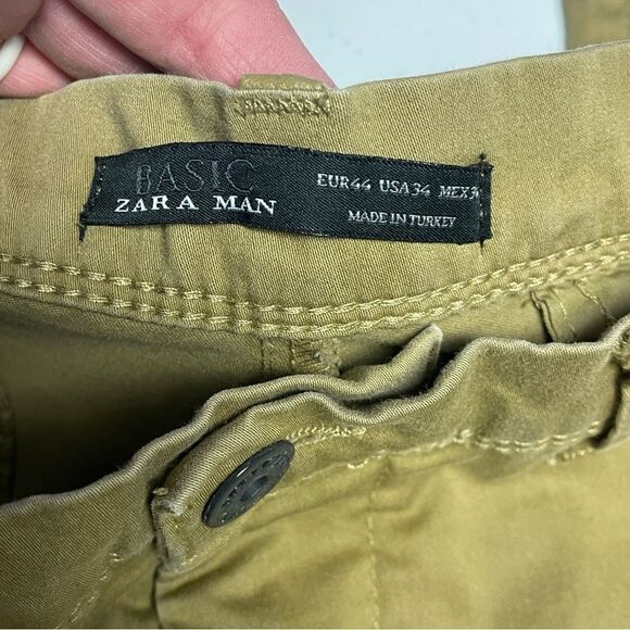 Zara Man Khaki Chino pants tan size 34 - Picture 3 of 4